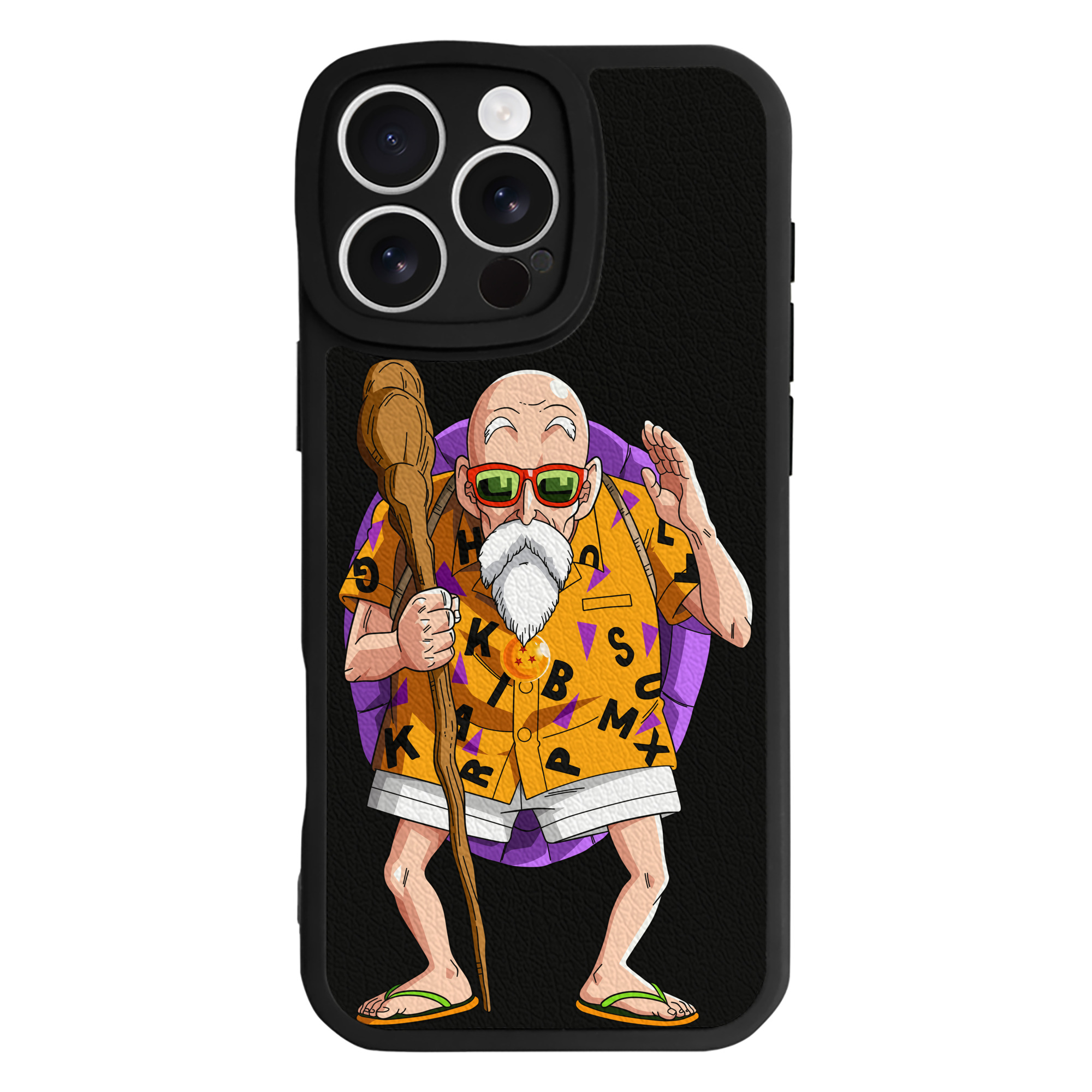 （画像用） ドラゴンボール 亀仙人（かめせんにん） DRAGON BALL Master Roshi Kame Sennin 【iPhone 16シリーズ対応】シリコンスマホケース（レザー調） 材質：シリコン